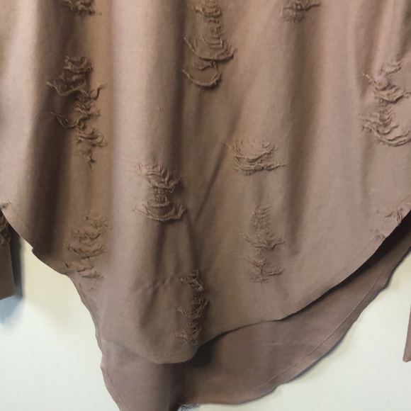 Brown  long sleeve top, longer  in the back - Picture 6 of 9